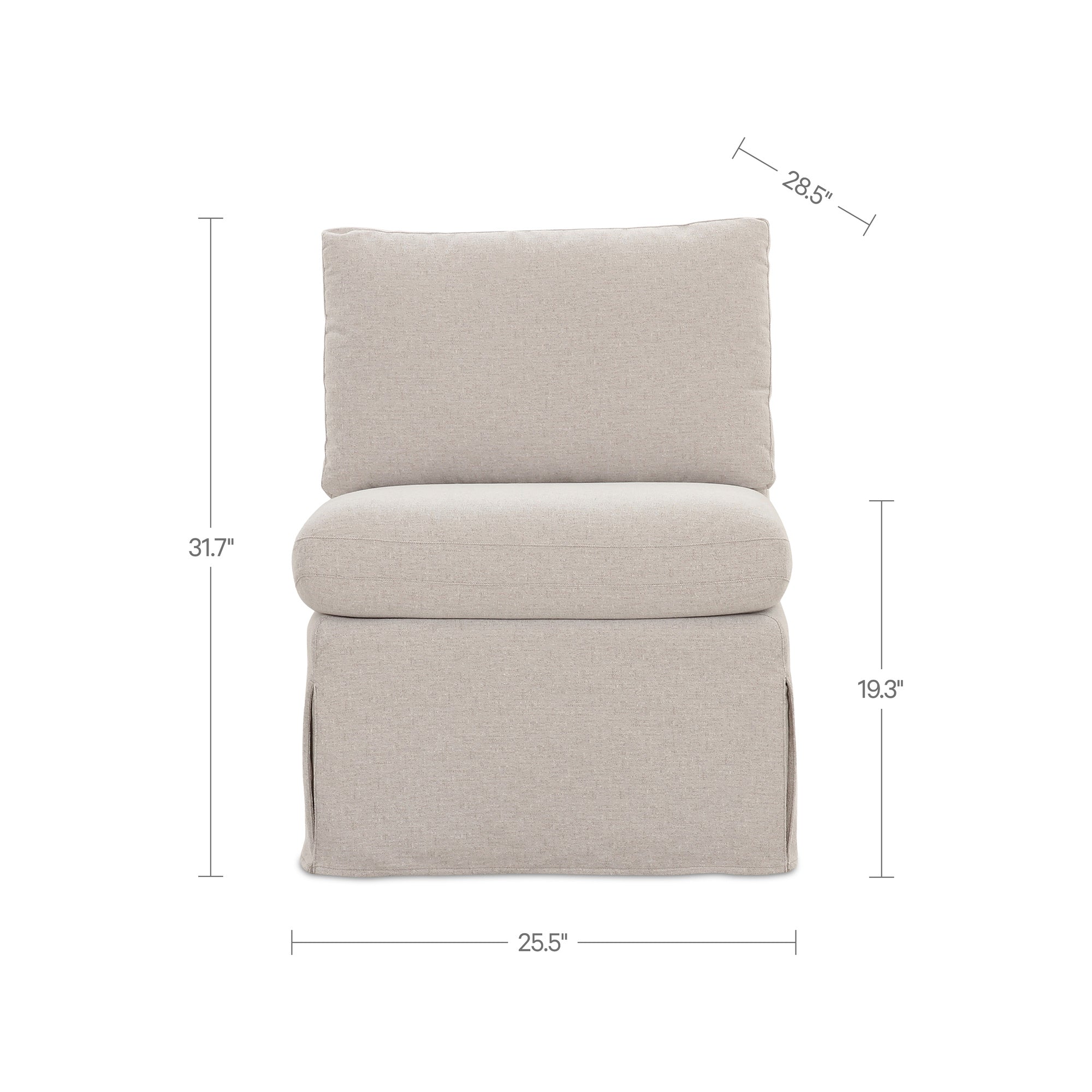 Fable Slipcover Dining Slipper Chair Beige