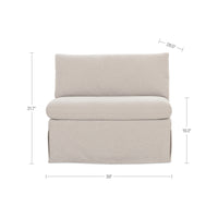 Fable Slipcover Dining Chair and Half Beige