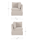 Fable Slipcover Dining Corner Chair Beige