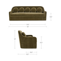 Rialto Sofa Dark Green Faux Mohair