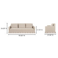 Pellicano Sofa Beige Stripe