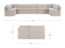 Fable Slipcover Dining Banquette U-Shape Beige 168 in.