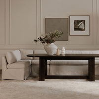 Fable Slipcover Dining Banquette L-Shape Beige 100.5 in.