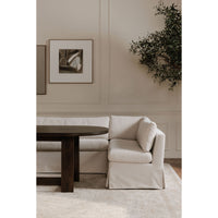 Fable Slipcover Dining Banquette L-Shape Beige 125.5 in.