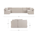 Fable Slipcover Dining Banquette U-Shape Beige 154 in.