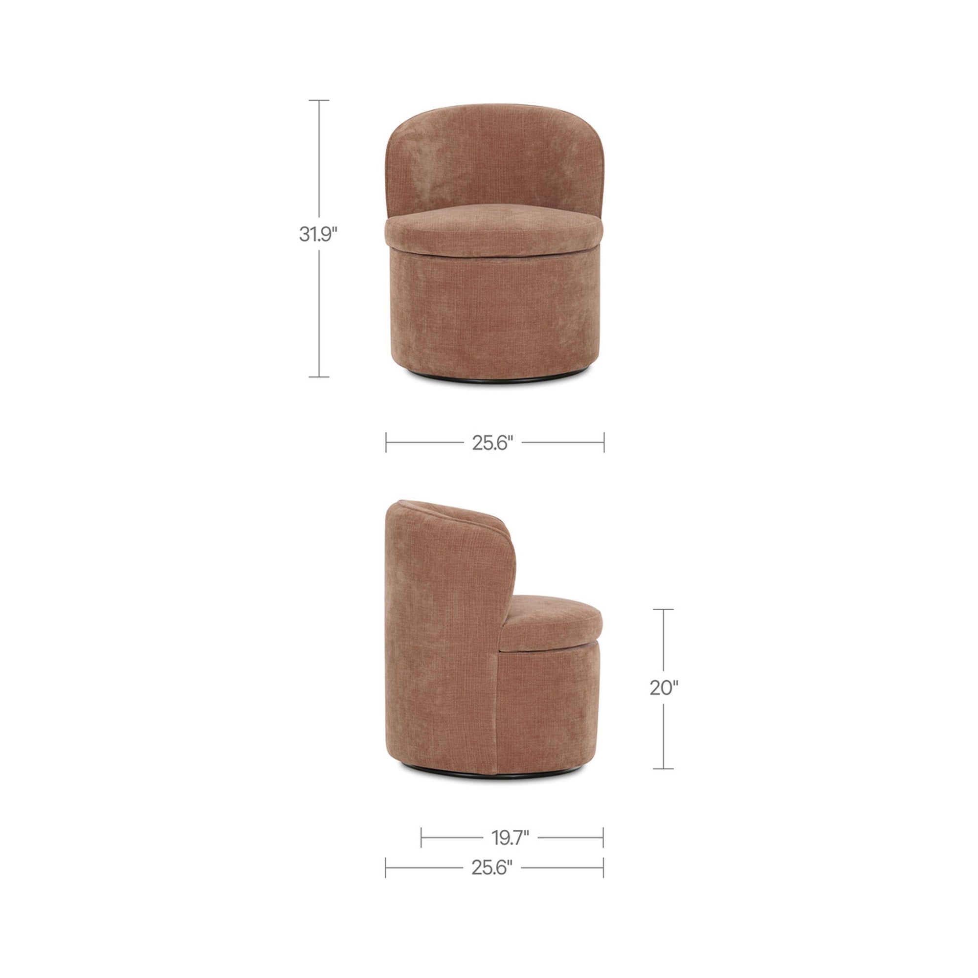 Dane Swivel Dining Chair Heritage Pink