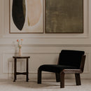 Edie Accent Chair Black Faux Mohair