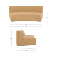 Naomi Concave Sofa Golden Yellow
