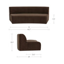 Naomi Concave Sofa Dark Brown