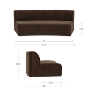 Naomi Concave Sofa Dark Brown