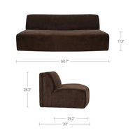 Naomi Convex Sofa Dark Brown