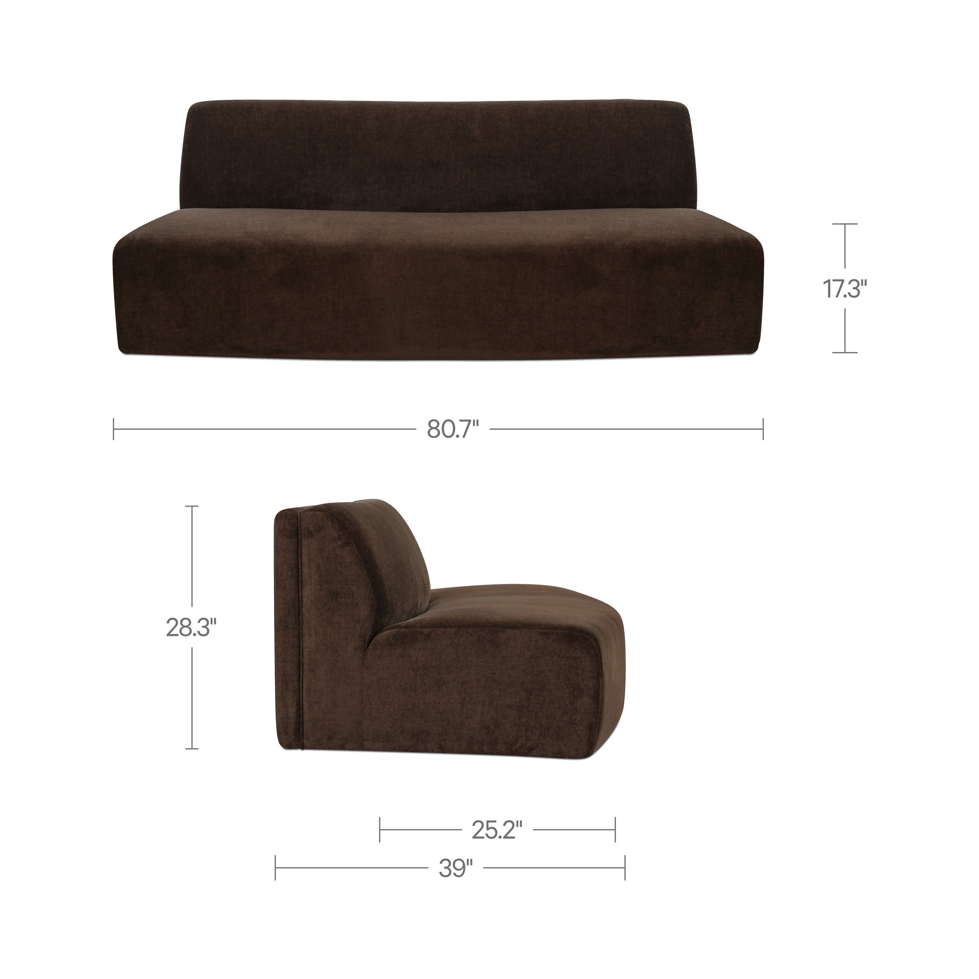 Naomi Convex Sofa Dark Brown