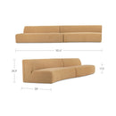Naomi 2 Piece Wave Modular Sectional Golden Yellow