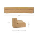 Naomi 2 Piece Concave Modular Sectional Golden Yellow