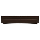 Naomi 2 Piece Concave Modular Sectional Dark Brown