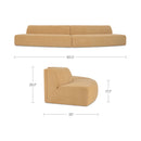 Naomi 2 Piece Convex Modular Sectional Golden Yellow