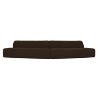 Naomi 2 Piece Convex Modular Sectional Dark Brown