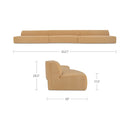 Naomi 3 Piece Wave Modular Sectional Golden Yellow