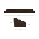 Naomi 3 Piece Wave Modular Sectional Dark Brown