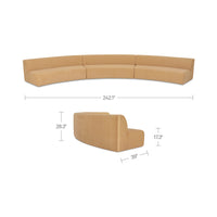 Naomi 3 Piece Concave Modular Sectional Golden Yellow
