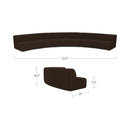 Naomi 3 Piece Concave Modular Sectional Dark Brown
