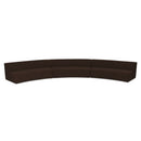 Naomi 3 Piece Concave Modular Sectional Dark Brown