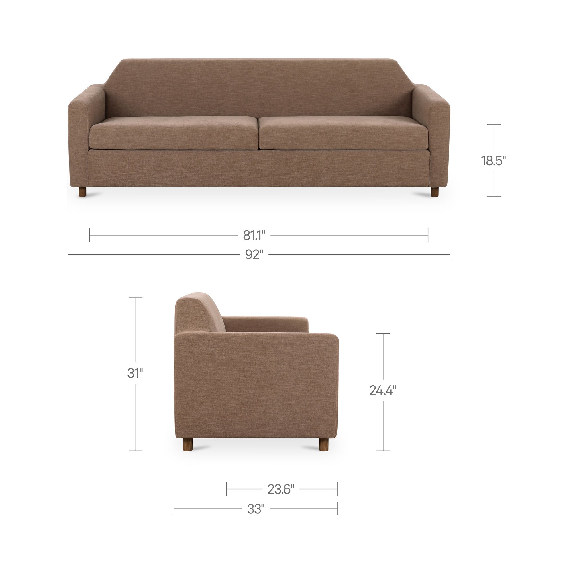 Finch Sofa Soft Brown