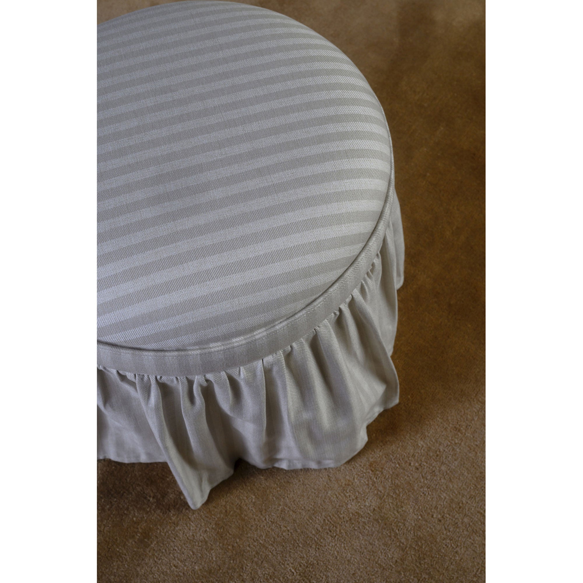 Heidi Storage Ottoman Beige Stripe