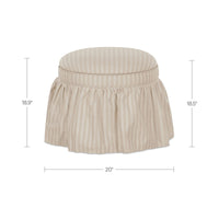 Heidi Storage Ottoman Beige Stripe