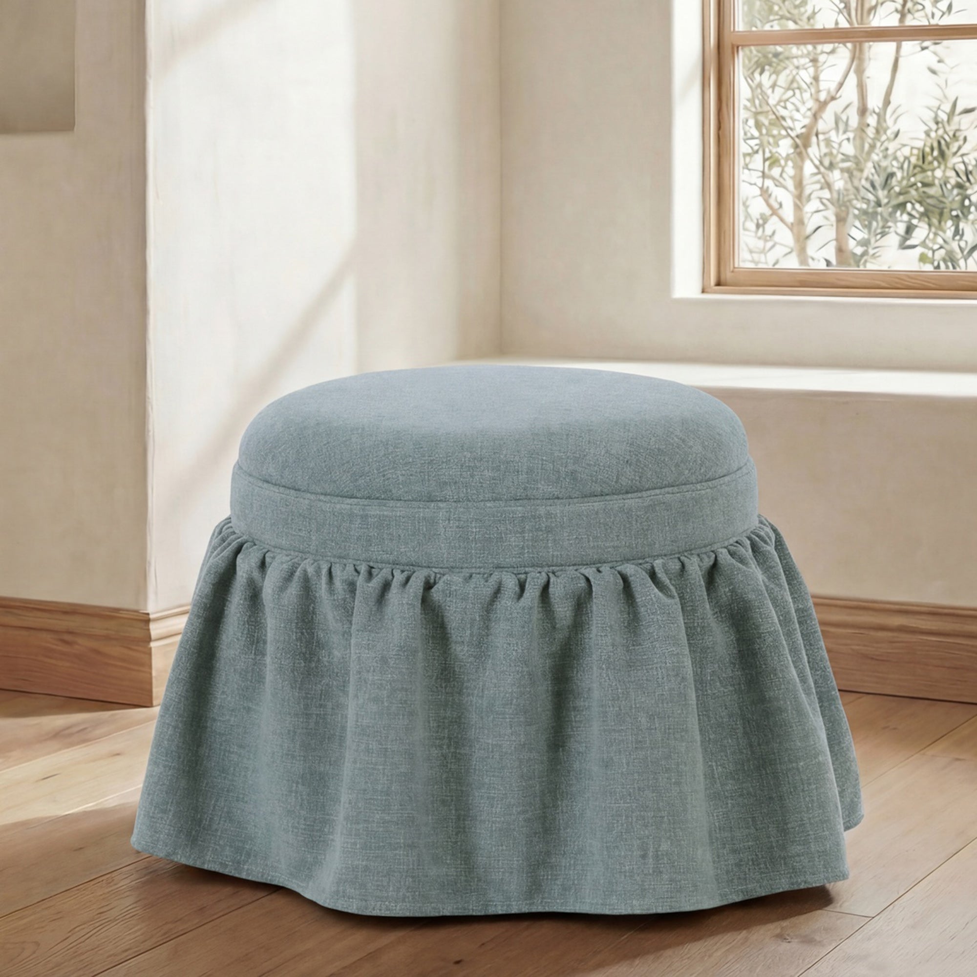 Heidi Storage Ottoman Light Blue