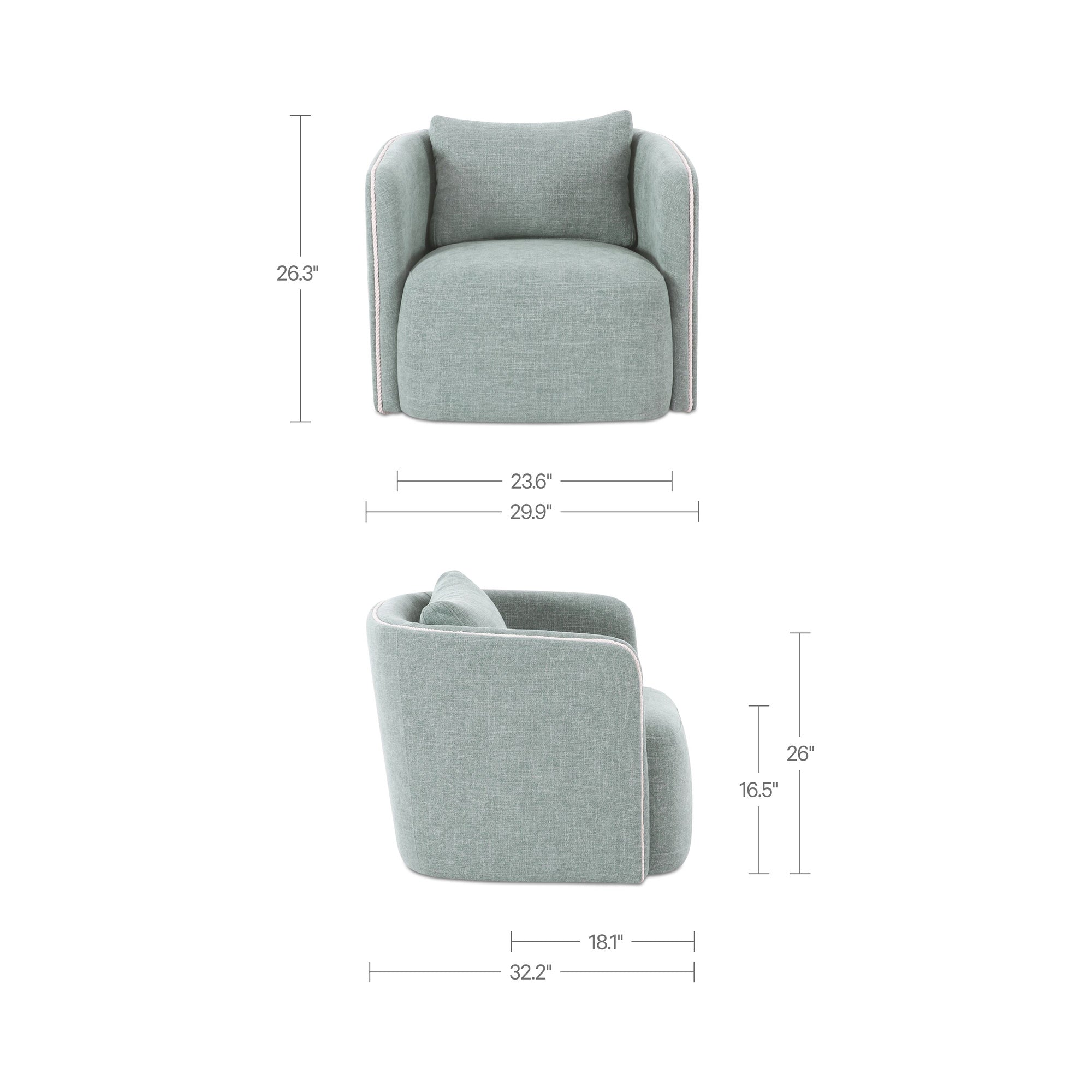 Cecil Accent Chair Light Blue