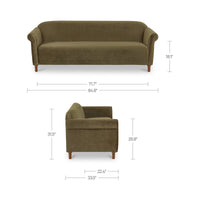 Harmony Sofa Dark Green Faux Mohair