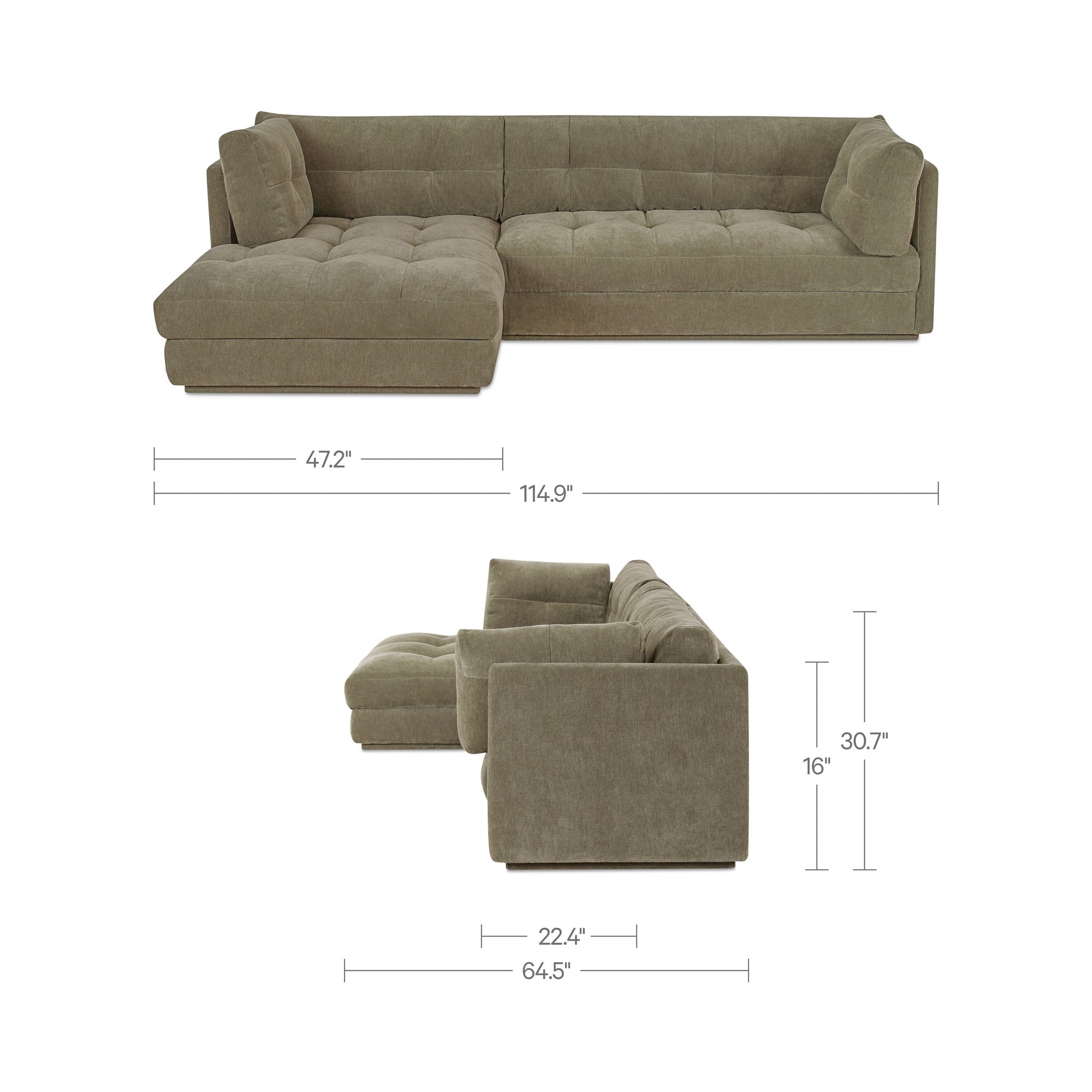 Mischa Left Sectional Sage Green