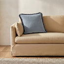 Yasmin Square Cushion Light Blue Faux Mohair