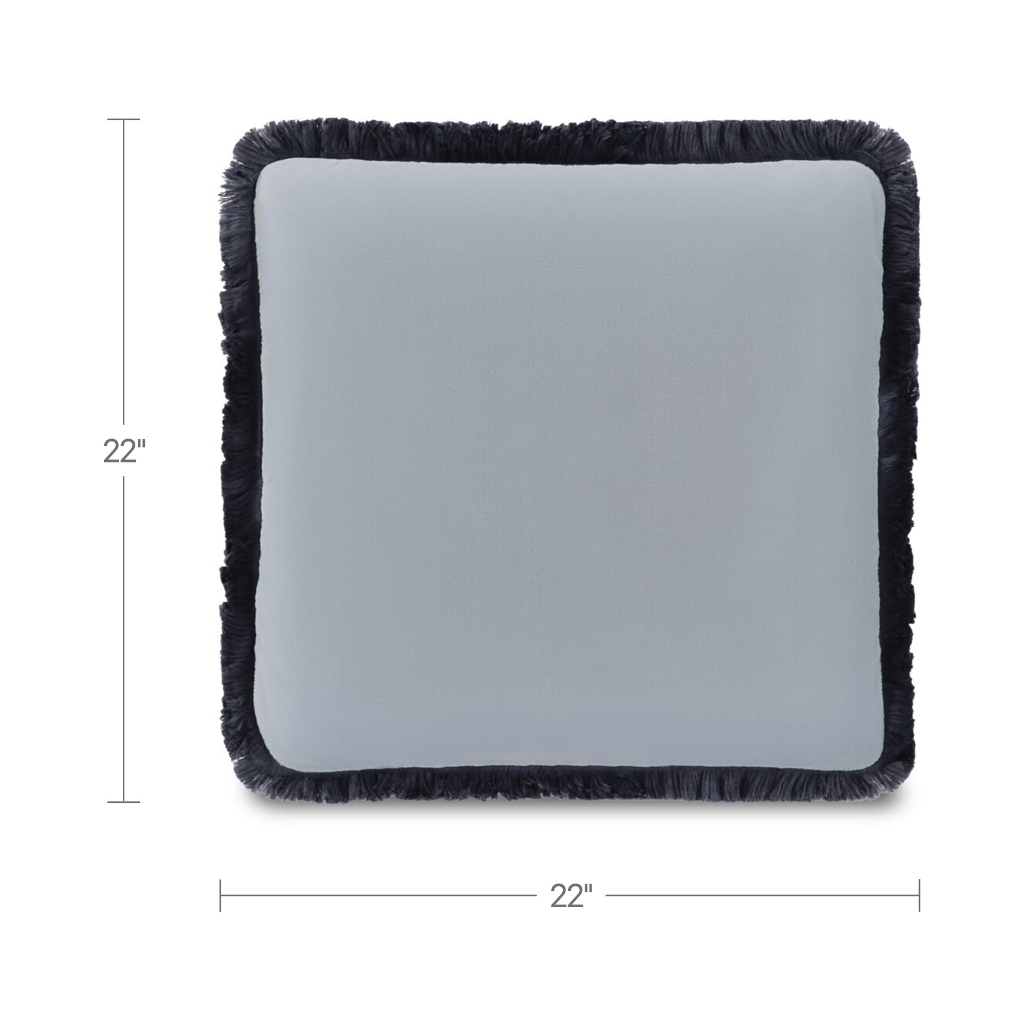 Yasmin Square Cushion Light Blue Faux Mohair