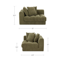 Davie Left Arm Facing Chair Olive
