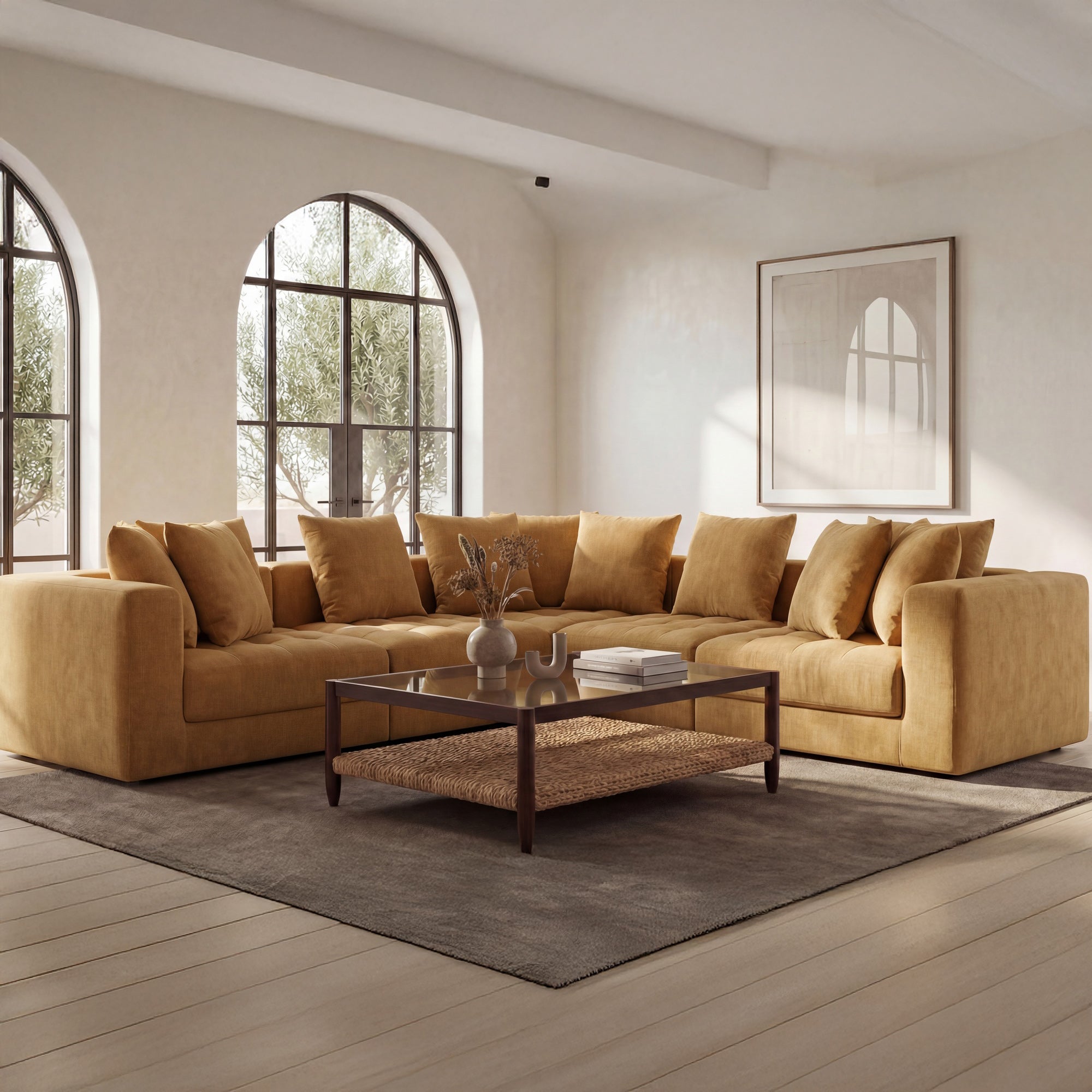 Davie Classic L Modular Sectional Golden Yellow