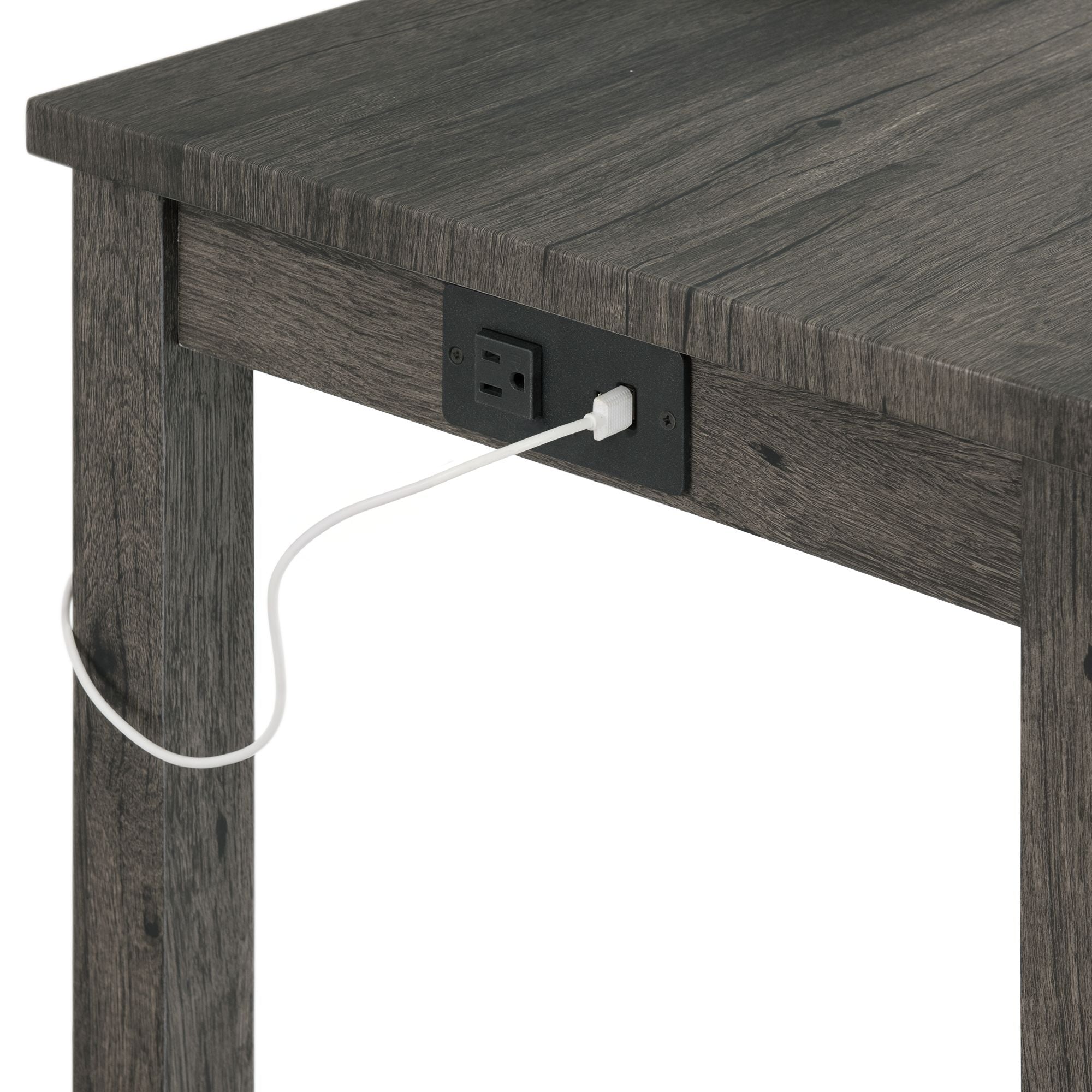 Oak-Lawn-Charcoal-Grey-Bar-Table-Single-Pack-(Table-+-3-Grey-Fabric-Stools)