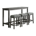 Oak-Lawn-Charcoal-Grey-Bar-Table-Single-Pack-(Table-+-3-Grey-Fabric-Stools)