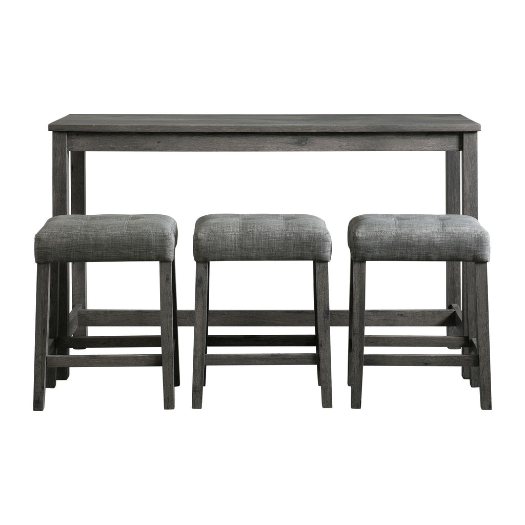 Oak-Lawn-Charcoal-Grey-Bar-Table-Single-Pack-(Table-+-3-Grey-Fabric-Stools)