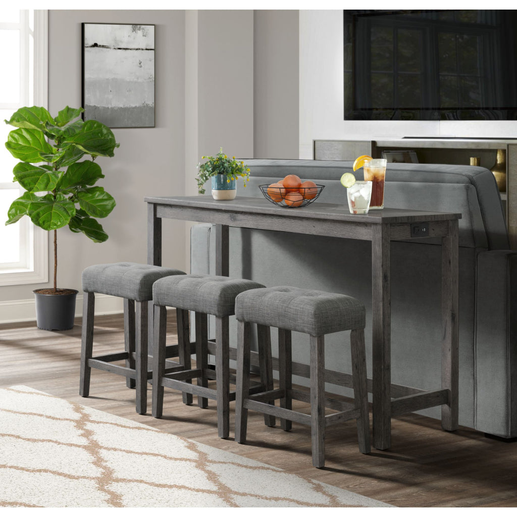 Oak-Lawn-Charcoal-Grey-Bar-Table-Single-Pack-(Table-+-3-Grey-Fabric-Stools)
