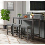 Oak-Lawn-Charcoal-Grey-Bar-Table-Single-Pack-(Table-+-3-Grey-Fabric-Stools)