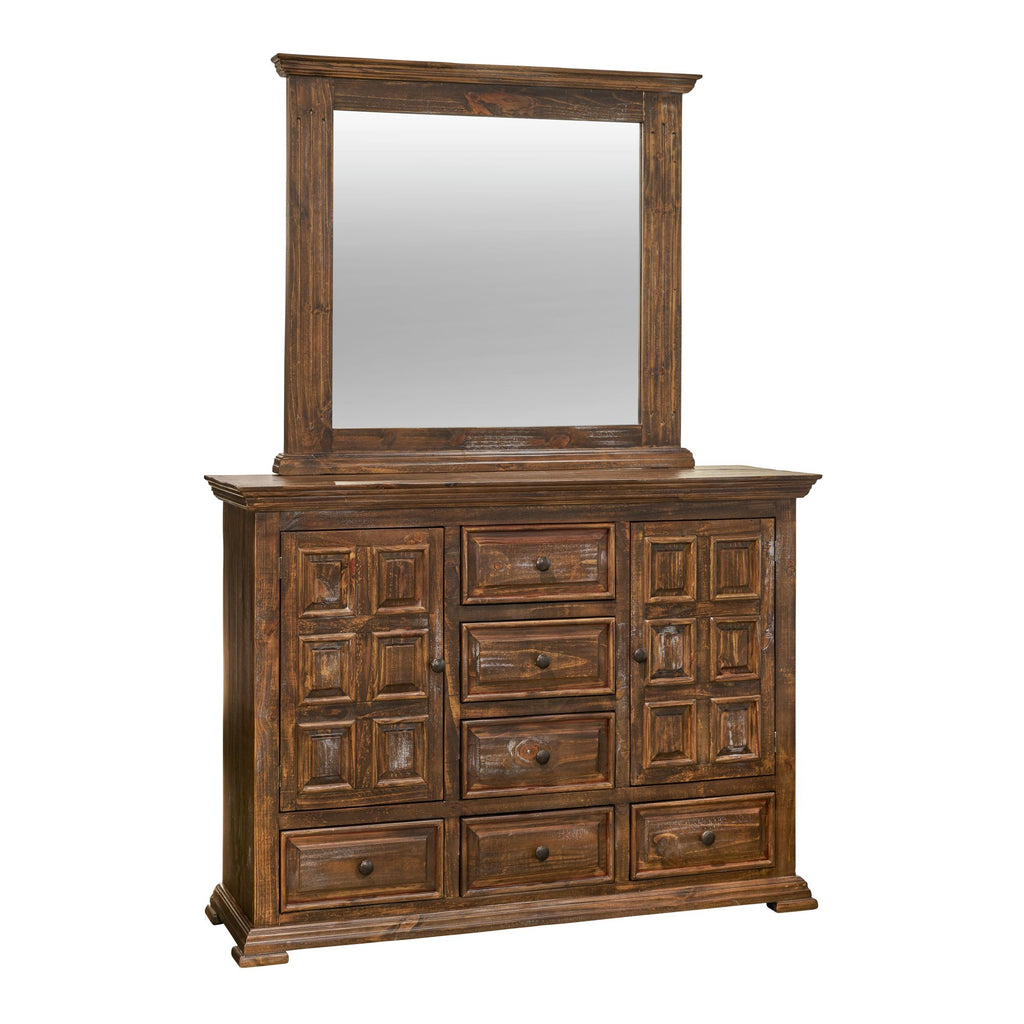 Olivia-Brown-Dresser-&-Mirror-Set