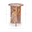 Grace Accent Table Orange Levante Marble