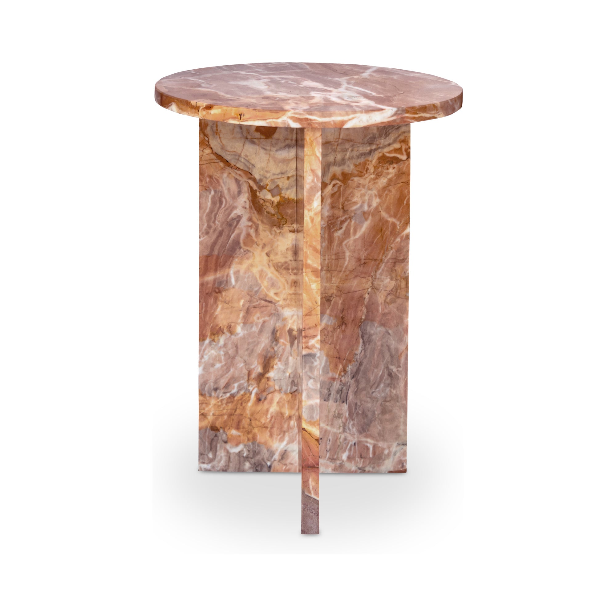Grace Accent Table Orange Levante Marble
