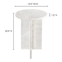 Grace Accent Table White Marble