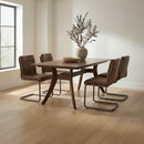 Ansel Dining Chair Grazed Brown Leather - Set Of Two