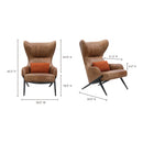 Amos Leather Accent Chair Open Road Brown