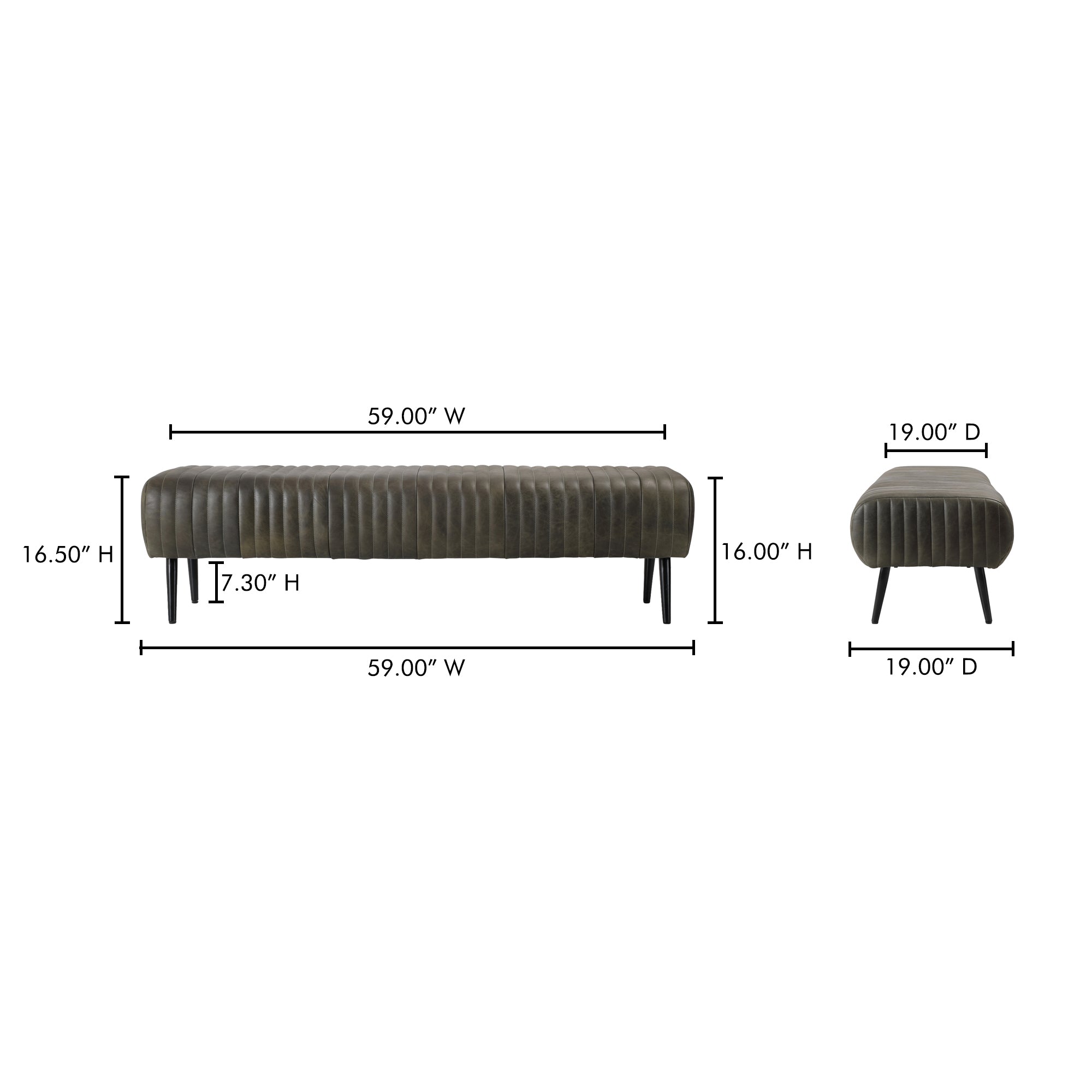 Endora Bench Charred Olive