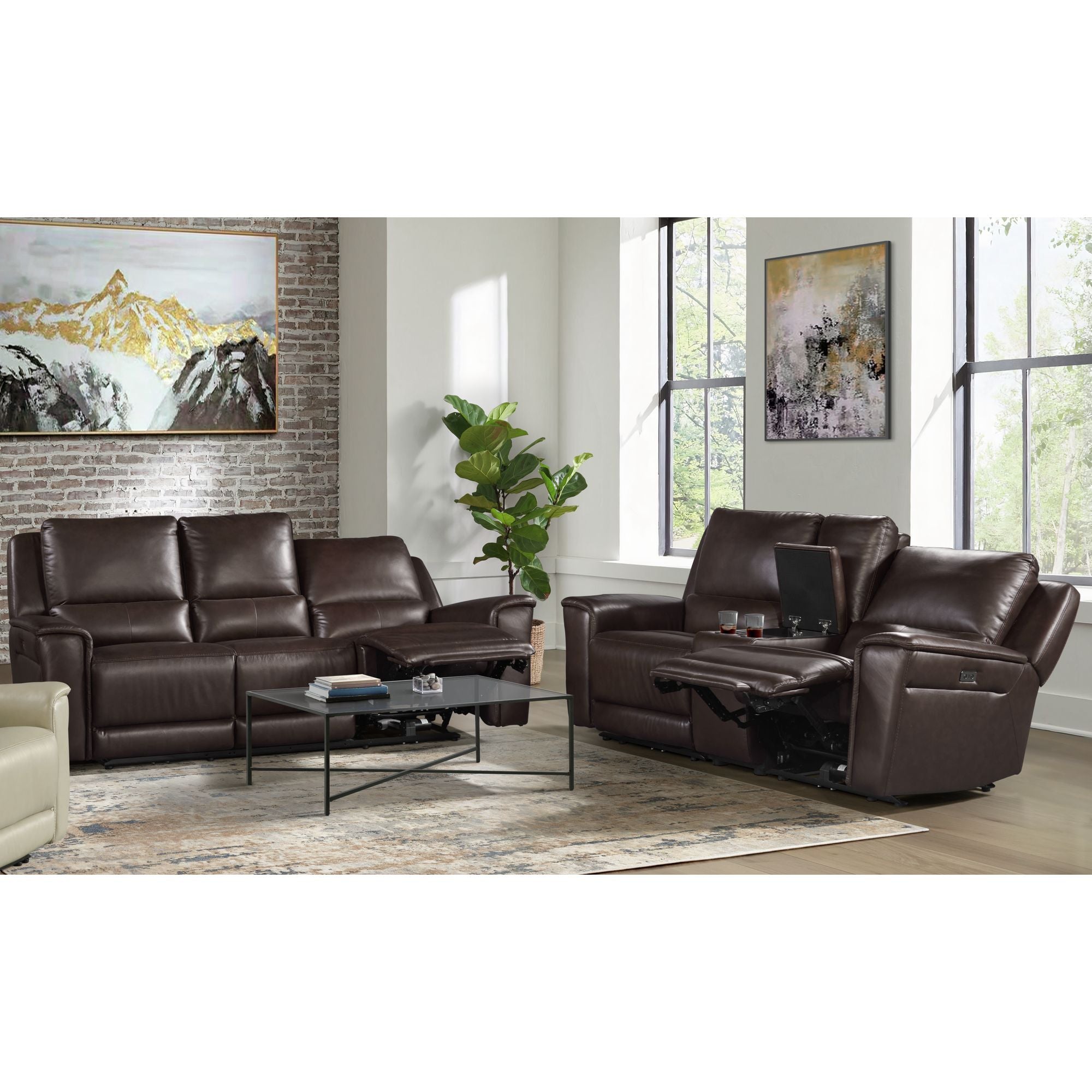 Pantera-2PC-Living-Room-Set-in-Palais-Dark-Brown-Sofa-&-Loveseat